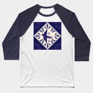 Blue Talavera Tile, Flying Dove by Akbaly Baseball T-Shirt